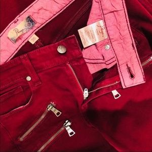 Paige Burgundy Ultra Skinny Jeans